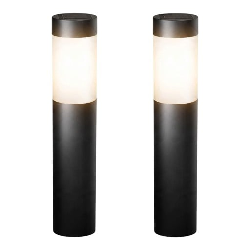Solární stojací lampa 2 ks S pohybovým senzorem 37,5 x 6 cm Vodotěsná Plast a nerez Teplé bílé světlo Na zahradu