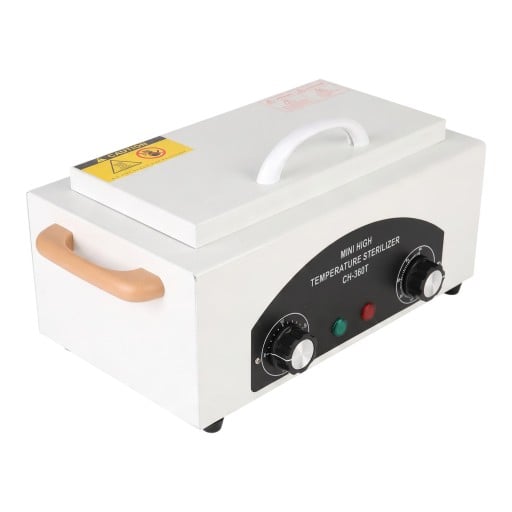 Horkovzdušný sterilizátor nástrojů 300 W Suchá tepelná sterilizace do 220 °C 2230 ml Nerezová vanička Bílý Pro kadeřnictví a kosmetiku