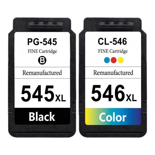 Set inktcartridges PG-545XL en CL-546XL 2 stuks Compatibel met Canon 18 ml Met chip Zwart en Driekleurig Voor Pixma MG3050 MX495