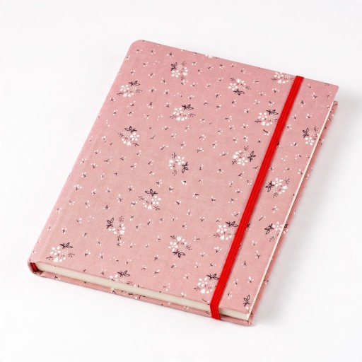 Fotoalbum 200 listů na fotky 10 x 15 cm Lněné plátno a PP kapsy 23,2 x 19 cm Gumička na zavírání Růžové s květinami Na rodinné fotky