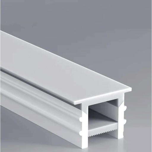 Profil LED en silicone flexible 8 x 8 mm Longueur 1 m Avec bord 11,2 mm Diffuseur Montage encastré Blanc Pour bandes LED Sans bande LED