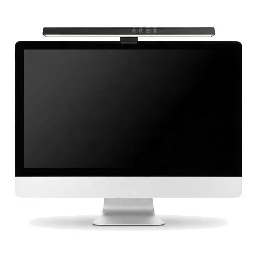 LED-Leiste für flache Monitore 40 cm RGB-Hintergrundbeleuchtung Asymmetrisches Licht ohne Reflexionen Stufenloses Dimmen Timer Schwarz
