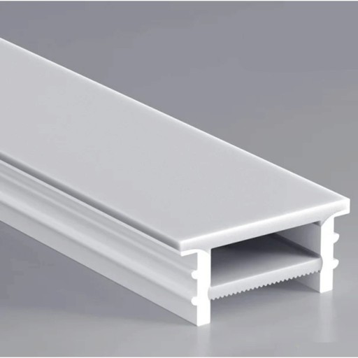 Profil LED en silicone extra large 18 x 10 mm Bord 23,6 mm Longueur 1 m Flexible Avec diffuseur Blanc Encastré dans la rainure Pour bande LED