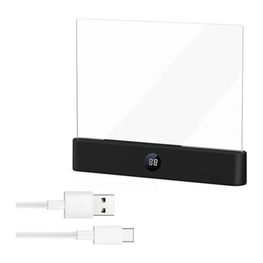 Panneau lumineux LED pour la lecture de livres Rechargeable 1200 mAh 3 couleurs de lumière Dimming progressif Minuterie USB-C Noir Pour la lecture