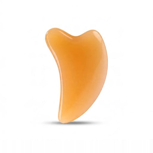 Délai Gua Sha en résine 9,5 x 5,5 cm Grattoir de massage manuel avec bords arrondis Ambre Pour le massage du visage, du cou et du corps