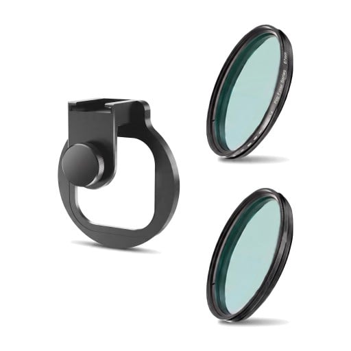 Sada filtrů na mobil 67 mm Variabilní ND a Black Mist s kovovým klipem Optické sklo Hliníkový rám Černá Pro filmové video a fotky