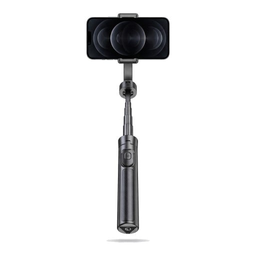 Magnetyczny statyw i selfie tyczka 23–130 cm T18 Obustronny magnetyczny pierścień Bluetooth zdalne sterowanie Aluminium Czarny Do podróży