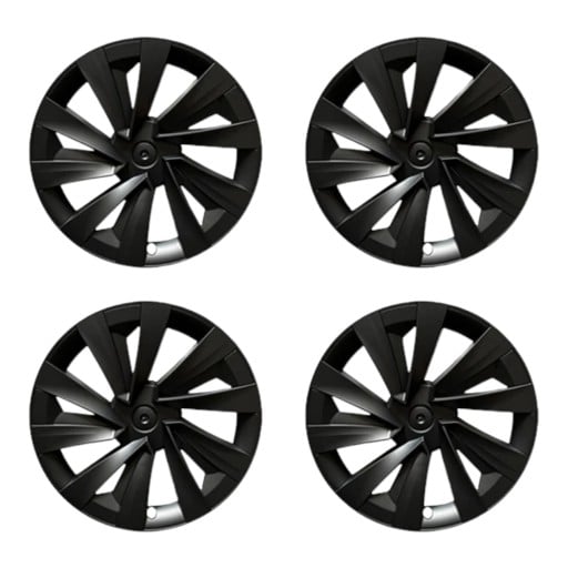 Poklice na kola 19" Tesla Model Y Juniper 2025-2026 Sada 4 ks Plast PC a ABS Otvor pro ventilek Kryty disků na auto