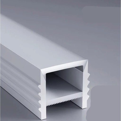 Profil LED en silicone 20 x 20 mm Sans bord D'une longueur de 1 m Flexible Avec diffuseur Blanc Montage encastré dans une rainure Pour bande LED