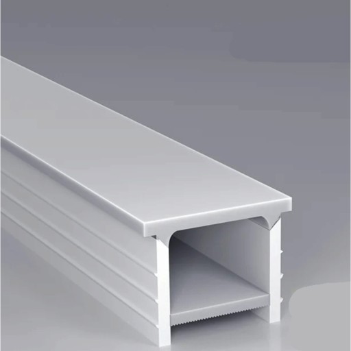 Profil LED en silicone 20 x 20 mm Bord blanc 24 mm Longueur 1 m Flexible Avec diffuseur Montage encastré dans la rainure Pour bande LED Sans bande LED