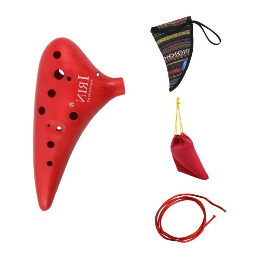 IRIN Ocarina 12 Holes 16 x 14.5 x 7.5 cm Made of Durable ABS Plastic With Case and Neck Strap Musical Instrument for Children