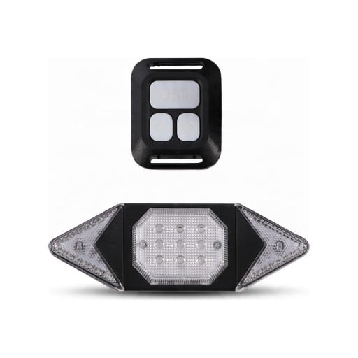 Zadní LED světlo na kolo se směrovkami a bezdrátovým ovladačem 12,3 x 4 cm USB dobíjení 5 režimů Plast ABS Na sedlovku