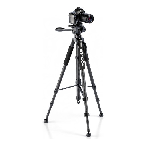 Camera and Mobile Tripod 53 to 140 cm Aluminium 360° Panoramic Head with Handle Quick Release Plate Black for Photography and Vlogging