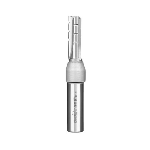 Fraise à rainurer TCT 10 x 28 mm Droite à trois dents Queue 1/2 pouce 12,7 mm Carbure Fraiseuse supérieure et CNC Argent Bois et panneaux