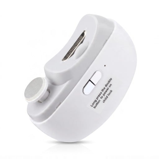 Elektrický zastřihovač nehtů 3v1 pro miminka i dospělé 2 rychlosti LED světlo a dětská pojistka 8,5 x 6,8 x 3 cm USB-C Bílý Manikúra