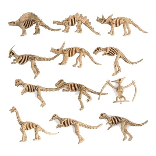 12 db Dinoszaurusz csontváz figura 9 cm PVC Fosszília modellek 1:200 méretarányban Oktató játék gyerekeknek játékhoz és régészeti játékokhoz