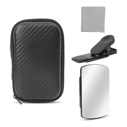 Zrkadlový klip na telefón pre fotky s odrazom Odnímateľné zrkadlo 10 x 6,5 cm S puzdrom a utierkou Pre iPhone aj Android
