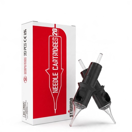 Tetovací jehly cartridge 1205RS Round Shader 5 hrotů 20 ks Jednorázové sterilní S membránou Nerezová ocel 304 Černé Na stínování