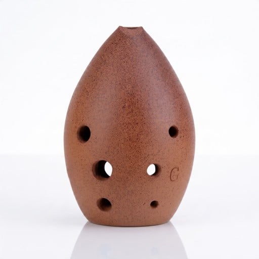 Keramický xun 8 otvorov Ladenie G 11 x 7 cm Z pálené hliny Hnedý Čínska hlinená flauta Hudobný nástroj pre začiatočníkov aj relaxáciu