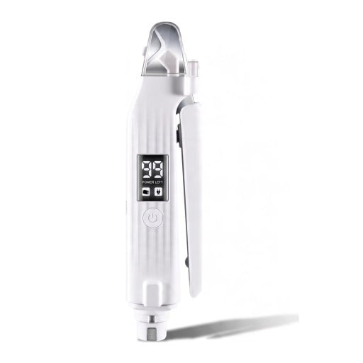 Electric Nail Clipper and Grinder 2-in-1 with LED Light and Battery Indicator 17.3 cm Stainless Steel Clipper White for Dogs and Cats