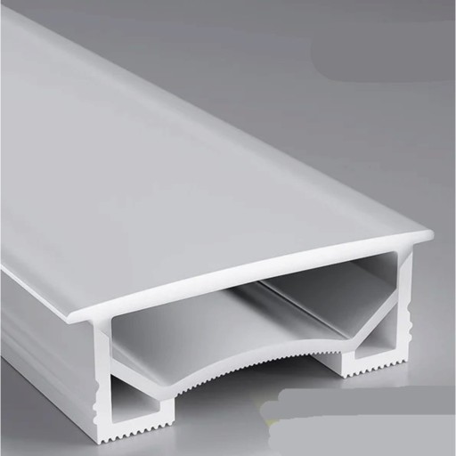 Profil LED en silicone 60 x 25 mm Bord blanc 68 mm Longueur 1 m Flexible Avec diffuseur Montage encastré dans la rainure Pour bande LED Sans bande LED