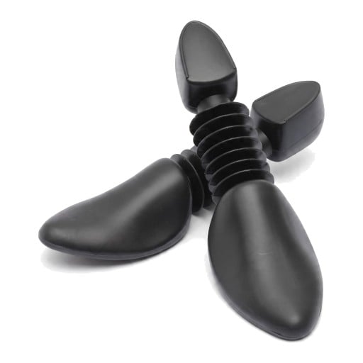 Kunststoff-Schuhspanner mit flexiblem gewellten Mittelteil 1 Paar 2 Stück Damen EU 35–39 Länge 24,5 cm Schwarz Schuhformer gegen Faltenbildung