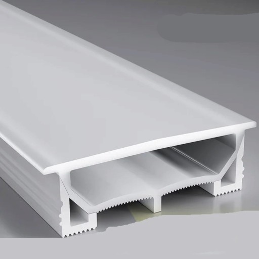 Profil LED en silicone 80 x 30 mm Bord blanc 91,5 mm Longueur 1 m Flexible Avec diffuseur Montage encastré dans la rainure Pour bande LED Sans bande