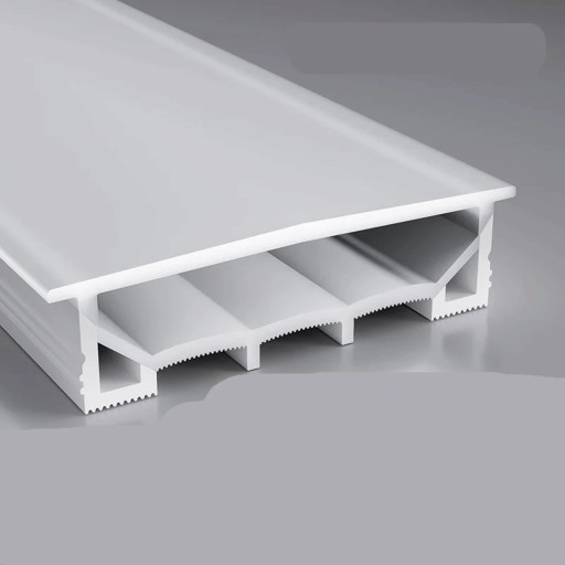 Profil LED en silicone 100 x 30 mm Bord blanc 112 mm Longueur 1 m Flexible Avec diffuseur Montage encastré dans une rainure Pour bande LED Sans bande
