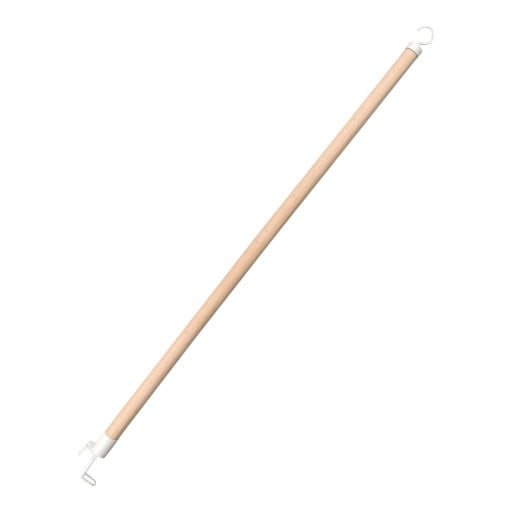 Barre d'enfilage 72,5 cm avec crochets blancs Outil en bois pour enfiler et retirer des chaussettes Crochets en forme de vis Pour seniors et après