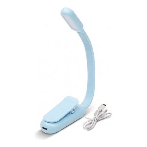 Lampe LED rechargeable pour livre avec clip Bras en silicone flexible 3 températures de lumière Dimming progressif 21,8 cm Pour la lecture