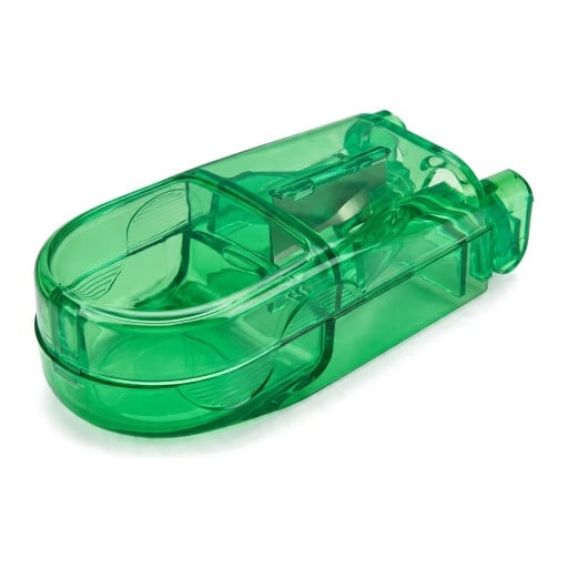 Coupe-pilules longitudinal avec compartiment de rangement Coupe-pilules transparent avec lame en métal Boîte à médicaments de poche