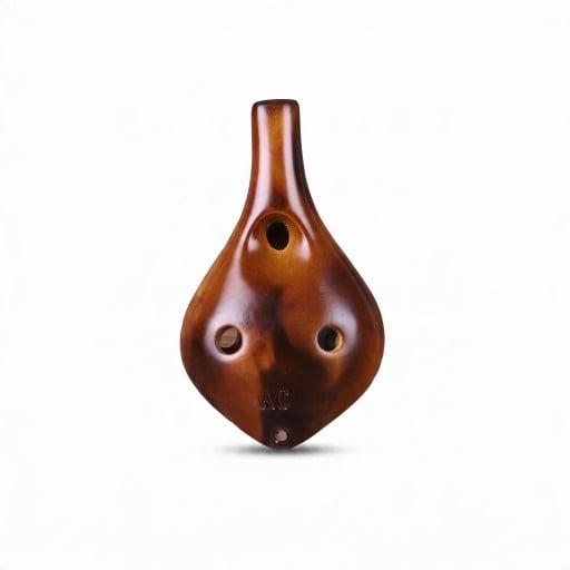 Keramická okarína 6 otvorov Ladenie Alto C 11,5 x 6,5 x 4,5 cm Glazovaná Čiernovyhnedá Hudobný nástroj pre začiatočníkov aj deti