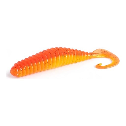 Gummibait twister 5 cm 20 stk Ribbet krop og snoet hale Vægt 1,1 g Til aborre og rovfisk