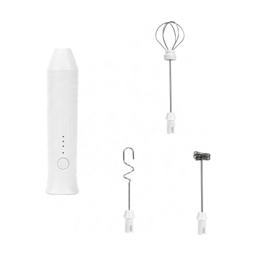 Elektrische melkschuimer 3-in-1 Handmixer met 3 opzetstukken 3 snelheden Opladen via USB-C RVS kloppers Voor koffie en eieren