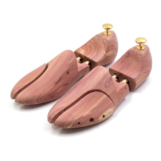 Embouts de chaussures en cèdre rouge 1 paire Taille EU 42 Longueur et largeur réglables Double ressort Maintien de la forme des chaussures Pour hommes