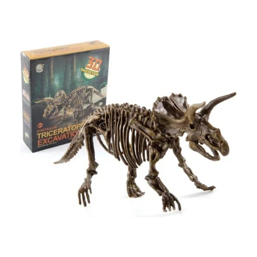 Excavare 3D schelet Triceratops de asamblat Bloc de gips cu unelte și ochelari de protecție Ambalaj 23 x 19 x 6 cm Jucărie educativă