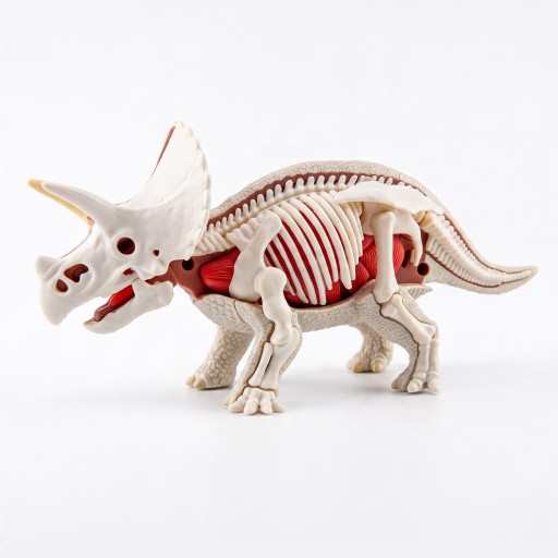 Anatomický model Triceratopse k sestavení Kostra Orgány a tělo Délka 15 cm Výška 7,5 cm Plastová stavebnice se scénou Vzdělávací hračka