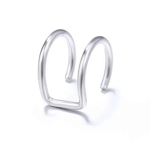 Klipsar utan piercing 1 st Dubbel öronkrok i U-form Ear cuff för brosk Rostfritt stål Minimalistisk smycke unisex