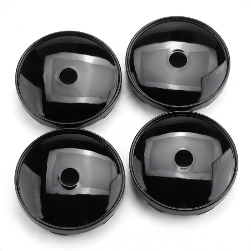 Universal Wheel Centre Caps 4 pcs 60 mm Holders 56 mm Height 15 mm Black Without Logo Snap-On Easy Installation For Car Wheel Rims
