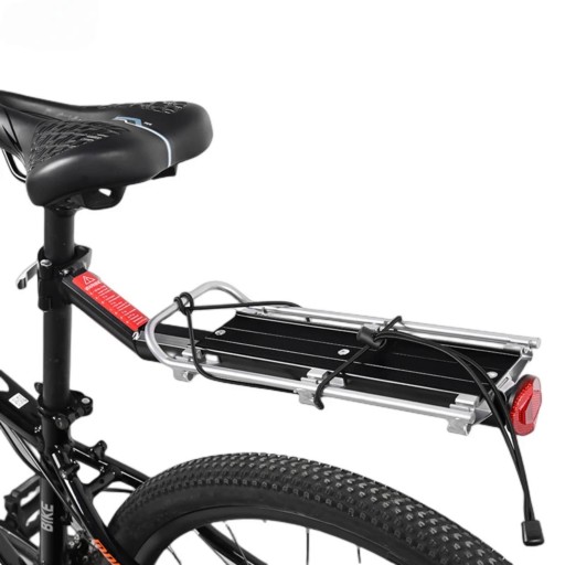 Portapacchi per bici da sella con sgancio rapido Capacità 10 kg 49 x 12 cm Alluminio Nero-Argento Portapacchi posteriore per bicicletta