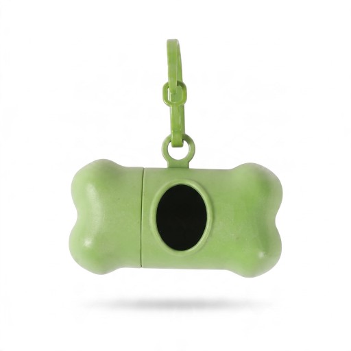 Distributeur de sacs à excréments canins en forme d'os avec attache pour laisse Ouverture de distribution Léger et compact Sans sacs
