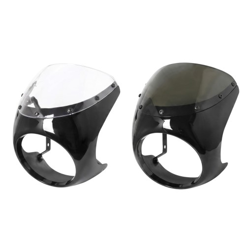 Kapotáž predného svetla na motocykel 7 palcov 16,5–18 cm S veterným štítom Lesklá čierna Univerzálna Cafe Racer Retro Honda