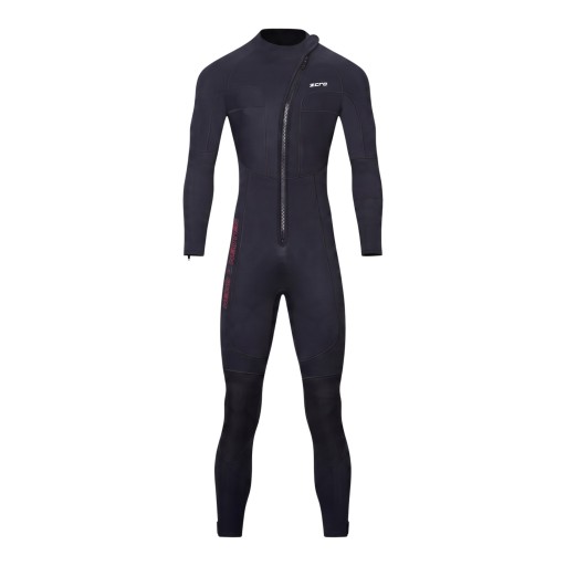 Zwarte heren neopreen duikpak 5 mm volledige neopreen overall met rits aan de voorkant en ritsen op de polsen lang