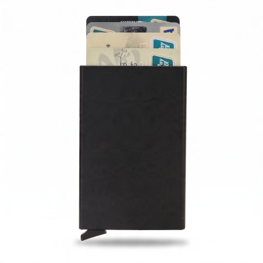 Funda metálica deslizante para tarjetas de pago con protección RFID 10,1 x 6,3 x 0,8 cm Para 5 a 6 tarjetas Cartera delgada