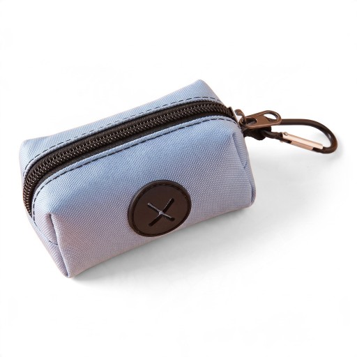 Funda para bolsas de excrementos de perro con cremallera y mosquetón 9,5 x 5 x 4 cm Contenedor textil con abertura de salida Para correa