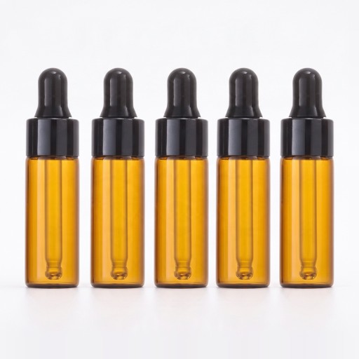 10 bucăți de sticlu cu pipetă 5 ml 6,3 x 1,6 cm Sticlă brună de chihlimbar Sticle reîncărcabile pentru uleiuri esențiale și parfumuri