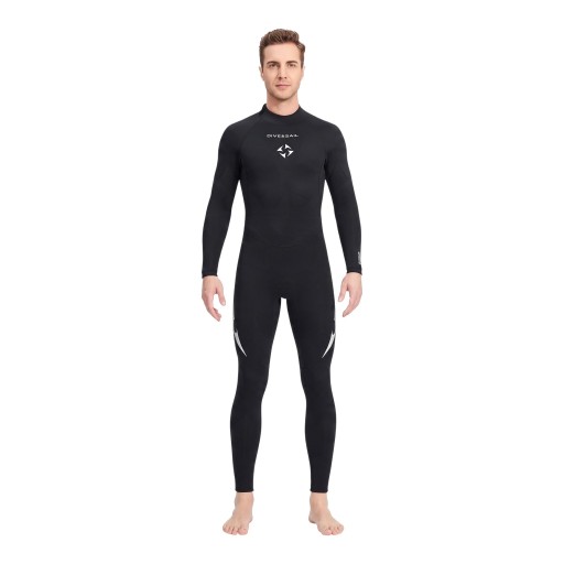 Men's Full-Body Neoprene Diving Suit 3 mm with Back Zip and High Collar with Long Sleeves and Legs