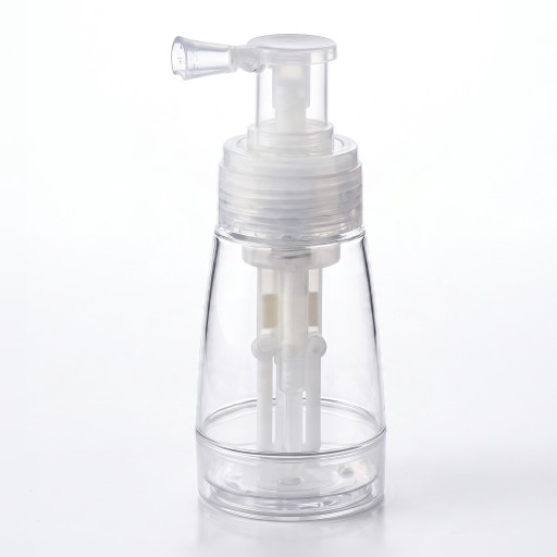 Powder and Talc Spray 140 ml Refillable Bottle with Pump and Nozzle Transparent Plastic For Talc for Barbershop and Travel