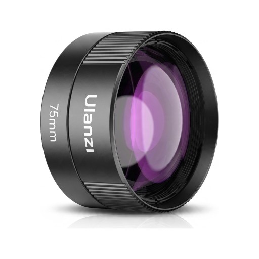 Makroobjektiv für Mobiltelefone Ulanzi 75 mm Vergrößerung 10x Fokussierung 45–90 mm Clip mit Gewinde 17 mm Optisches Glas Schwarz Für Detailfotografie