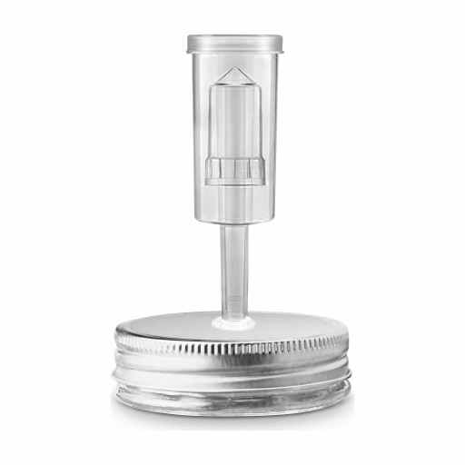 Καπάκι ζύμωσης με βαλβίδα 86 mm για βάζα Mason με φαρδύ στόμιο Μεταλλικό καπάκι με διαφανή βαλβίδα Για ζύμωση λαχανικών